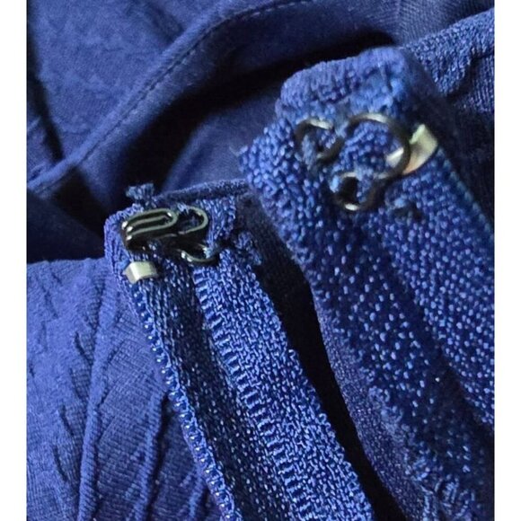 City Studio Dress 1 Blue Cut Out Trim Textured Knit Classic Short Sleeve Womens - Picture 15 of 16